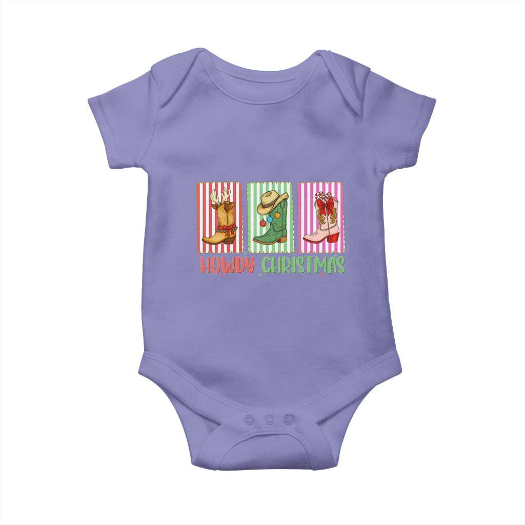 Howdy Christmas Cowboy Boots Western Pride Baby Onesie TS12 Violet Print Your Wear
