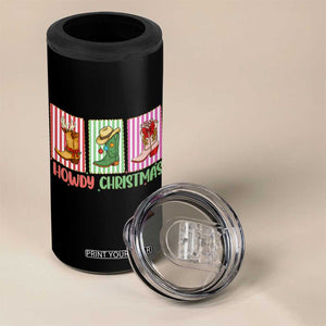 Howdy Christmas Cowboy Boots Western Pride 4 in 1 Can Cooler Tumbler TS12 Print Your Wear