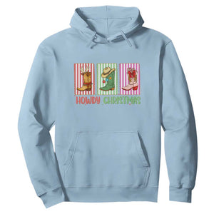 Howdy Christmas Cowboy Boots Western Pride Hoodie TS12 Light Blue Print Your Wear