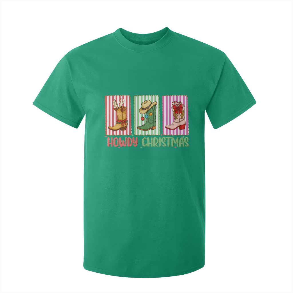 Howdy Christmas Cowboy Boots Western Pride T Shirt For Kid TS12 Irish Green Print Your Wear