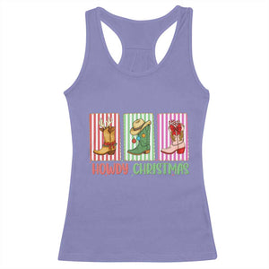 Howdy Christmas Cowboy Boots Western Pride Racerback Tank Top TS12 Violet Print Your Wear
