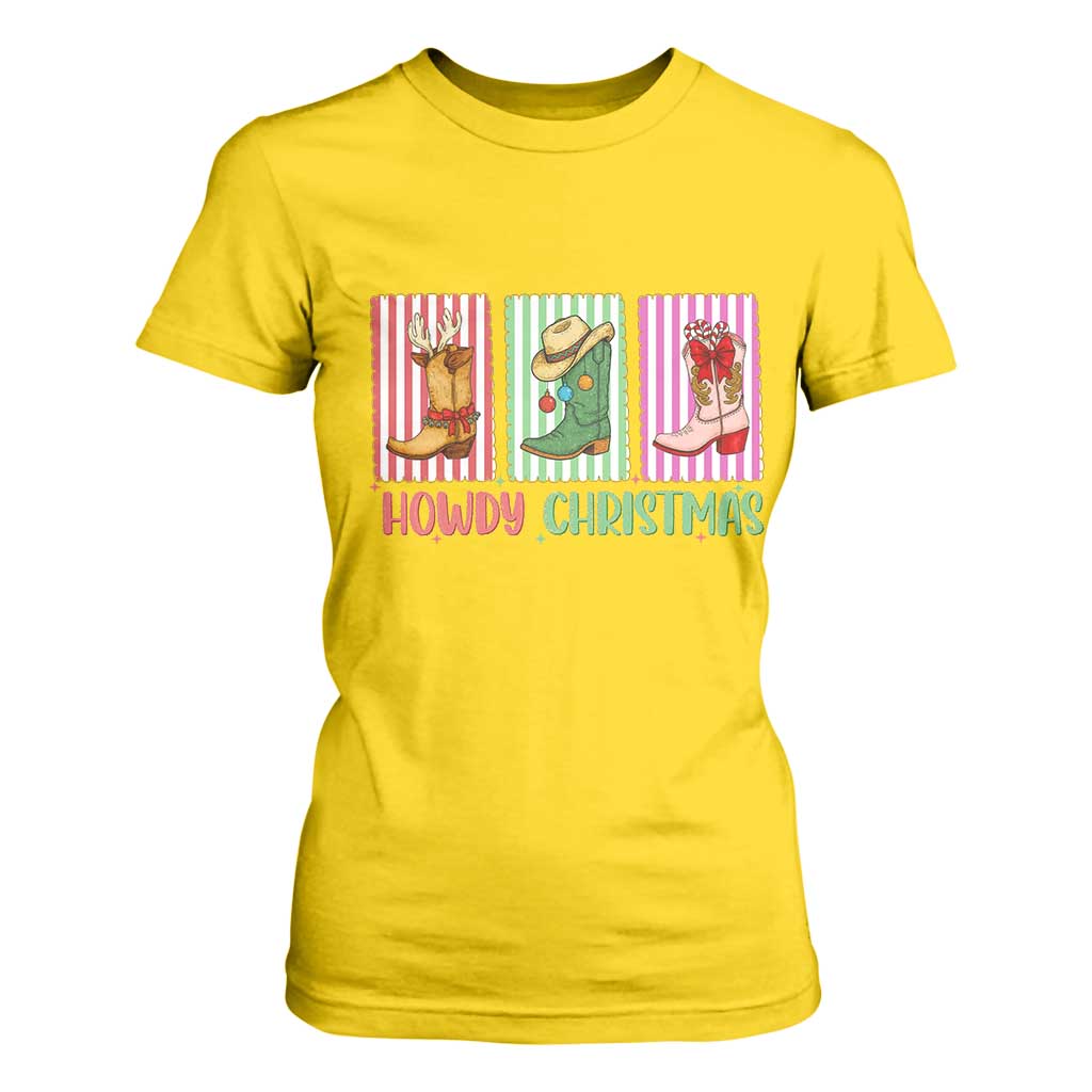 Howdy Christmas Cowboy Boots Western Pride T Shirt For Women TS12 Daisy Print Your Wear