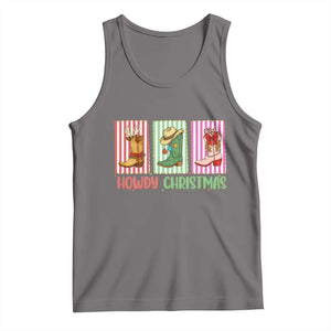 Howdy Christmas Cowboy Boots Western Pride Tank Top TS12 Deep Heather Print Your Wear
