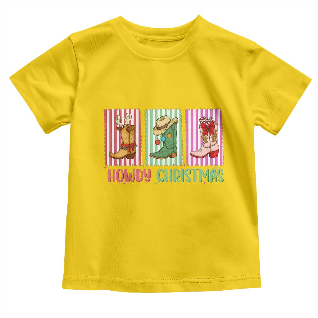 Howdy Christmas Cowboy Boots Western Pride Toddler T Shirt TS12 Daisy Print Your Wear