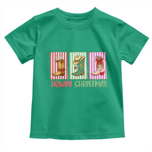 Howdy Christmas Cowboy Boots Western Pride Toddler T Shirt TS12 Irish Green Print Your Wear