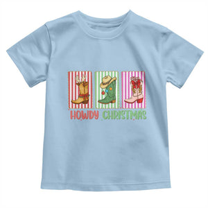 Howdy Christmas Cowboy Boots Western Pride Toddler T Shirt TS12 Light Blue Print Your Wear