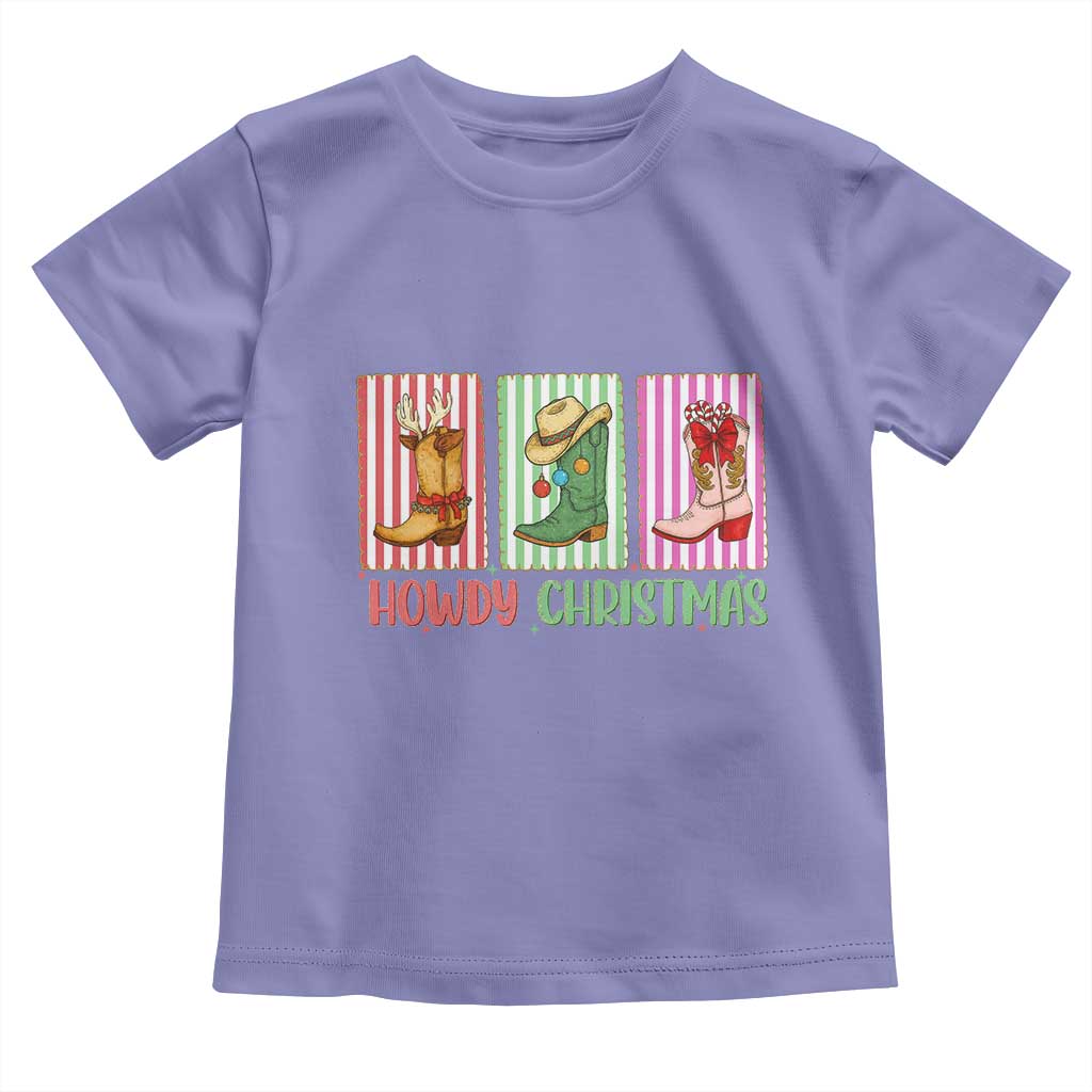 Howdy Christmas Cowboy Boots Western Pride Toddler T Shirt TS12 Violet Print Your Wear
