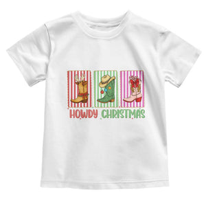 Howdy Christmas Cowboy Boots Western Pride Toddler T Shirt TS12 White Print Your Wear