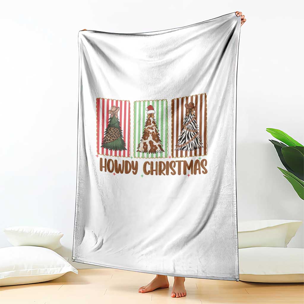 Howdy Christmas Throw Blanket Funny Western Xmas Tree Rodeo Fan Gift TS12 Print Your Wear