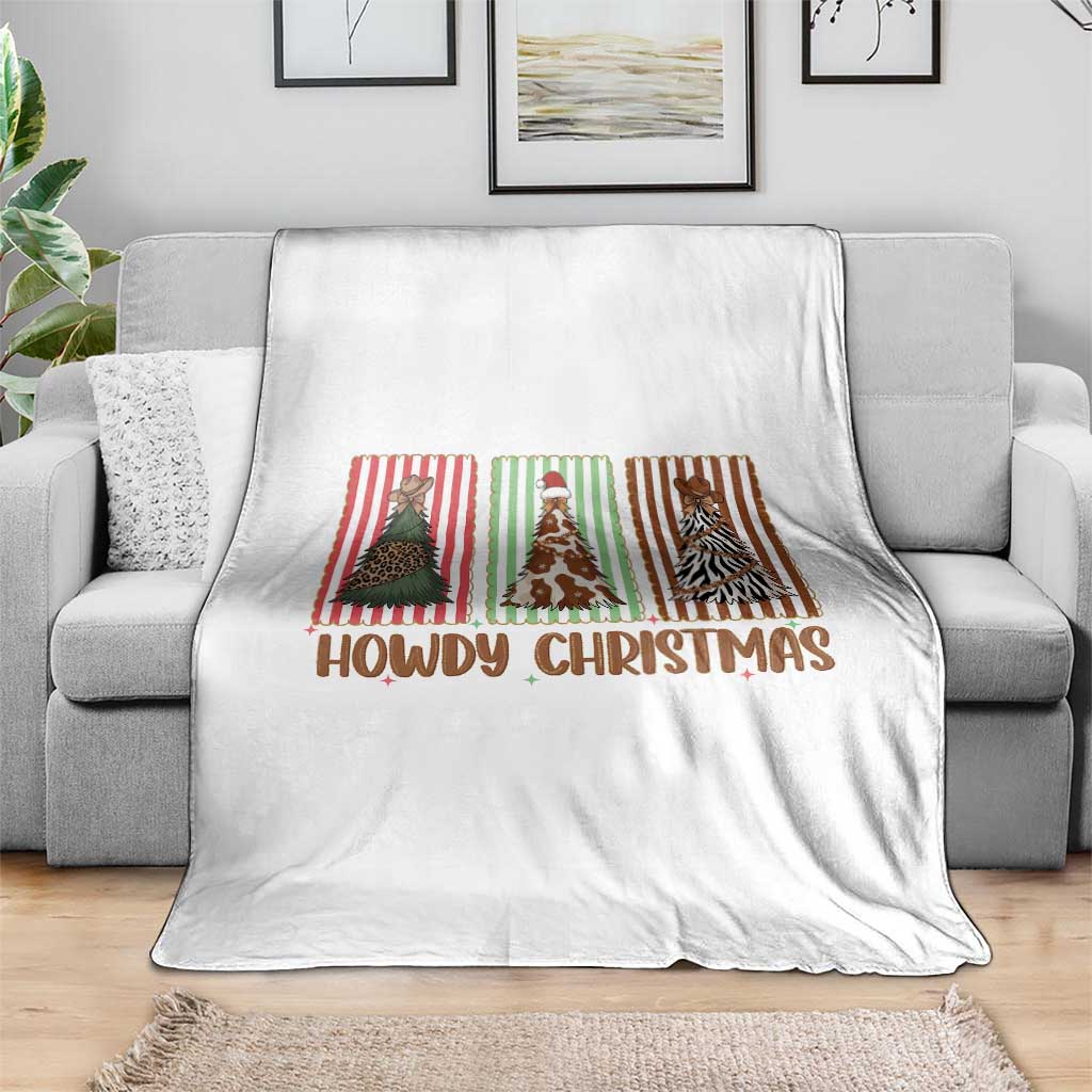 Howdy Christmas Throw Blanket Funny Western Xmas Tree Rodeo Fan Gift TS12 Print Your Wear