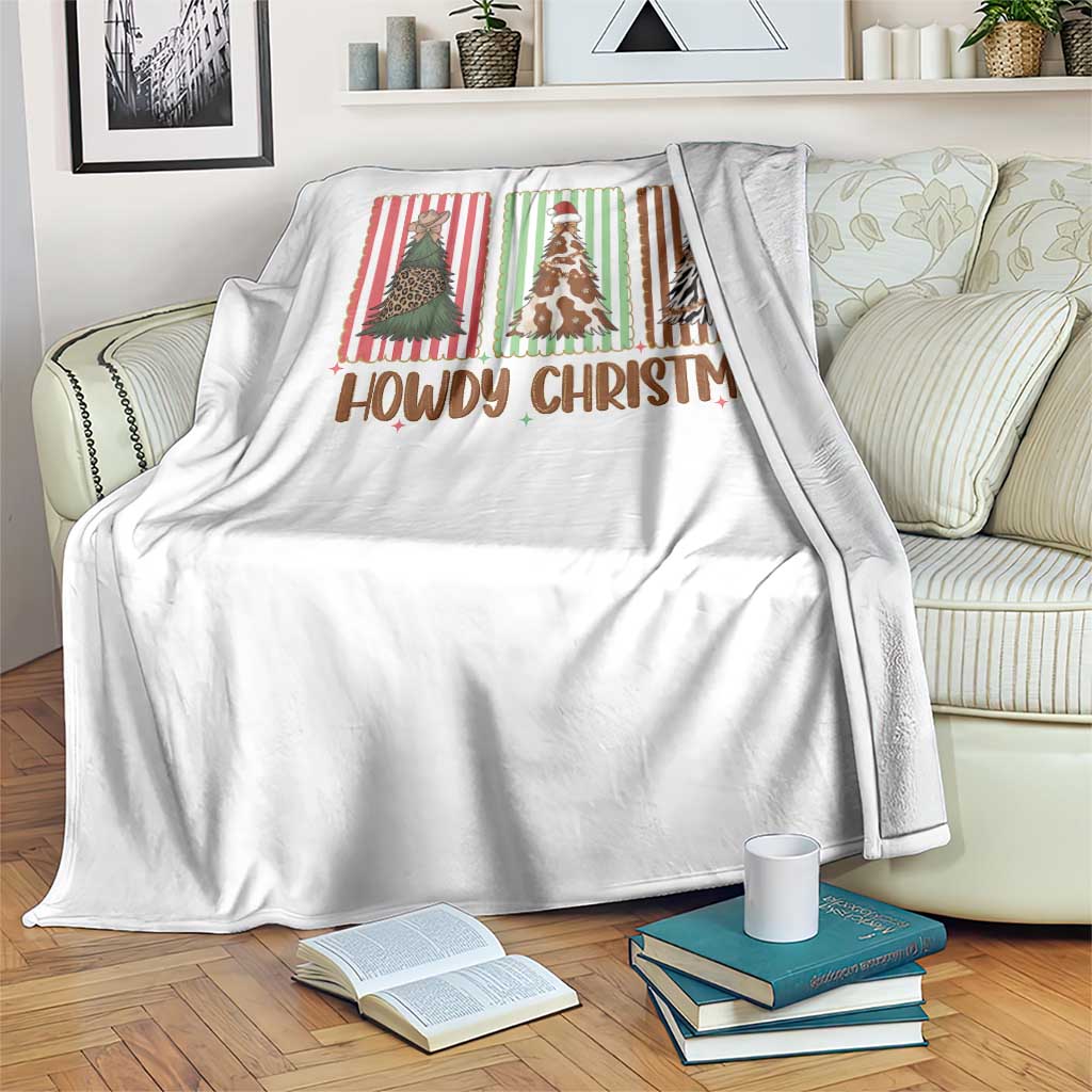 Howdy Christmas Throw Blanket Funny Western Xmas Tree Rodeo Fan Gift TS12 Print Your Wear
