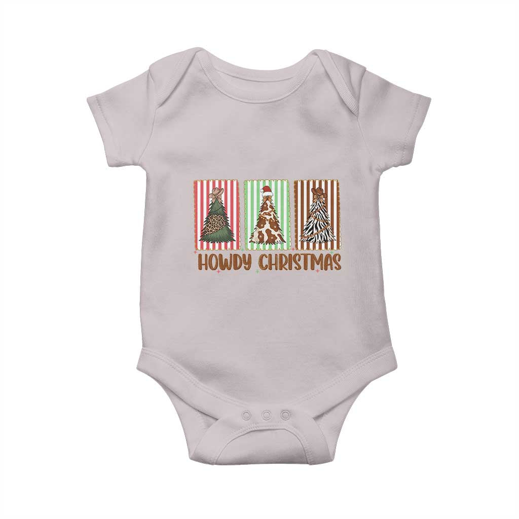 Howdy Christmas Baby Onesie Funny Western Xmas Tree Rodeo Fan Gift TS12 Ice Gray Print Your Wear