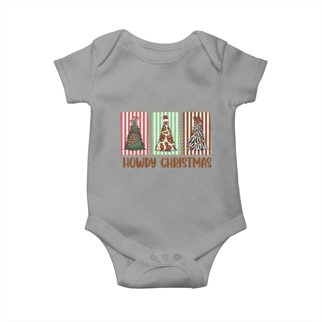 Howdy Christmas Baby Onesie Funny Western Xmas Tree Rodeo Fan Gift TS12 Sport Gray Print Your Wear