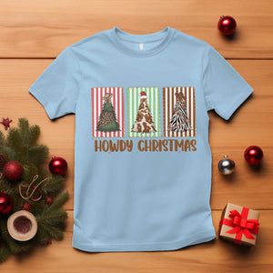 Howdy Christmas T Shirt Funny Western Xmas Tree Rodeo Fan Gift TS12 Light Blue Print Your Wear