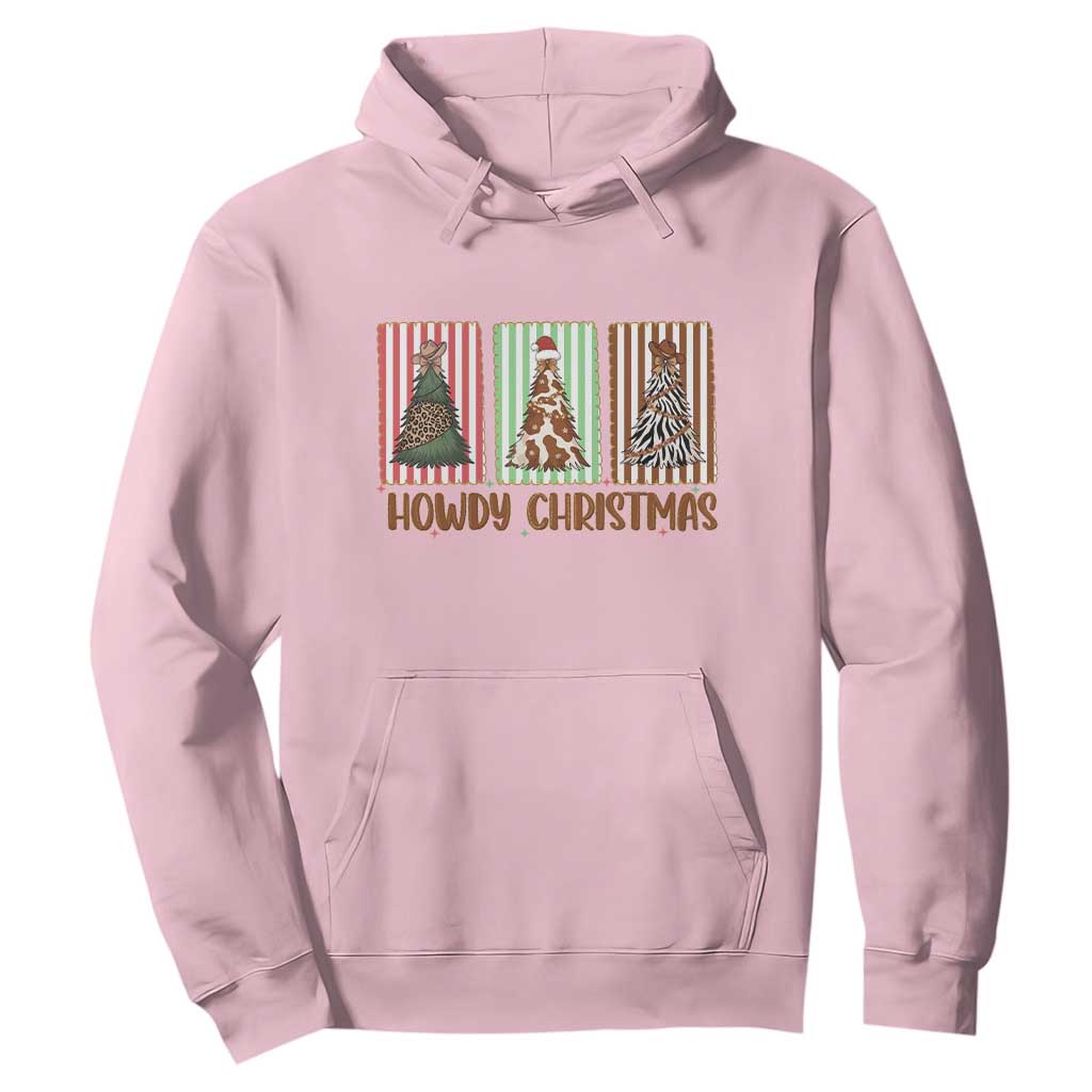 Howdy Christmas Hoodie Funny Western Xmas Tree Rodeo Fan Gift TS12 Light Pink Print Your Wear