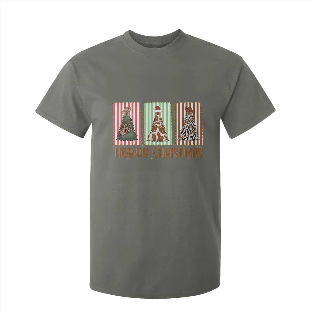 Howdy Christmas T Shirt For Kid Funny Western Xmas Tree Rodeo Fan Gift TS12 Military Green Print Your Wear