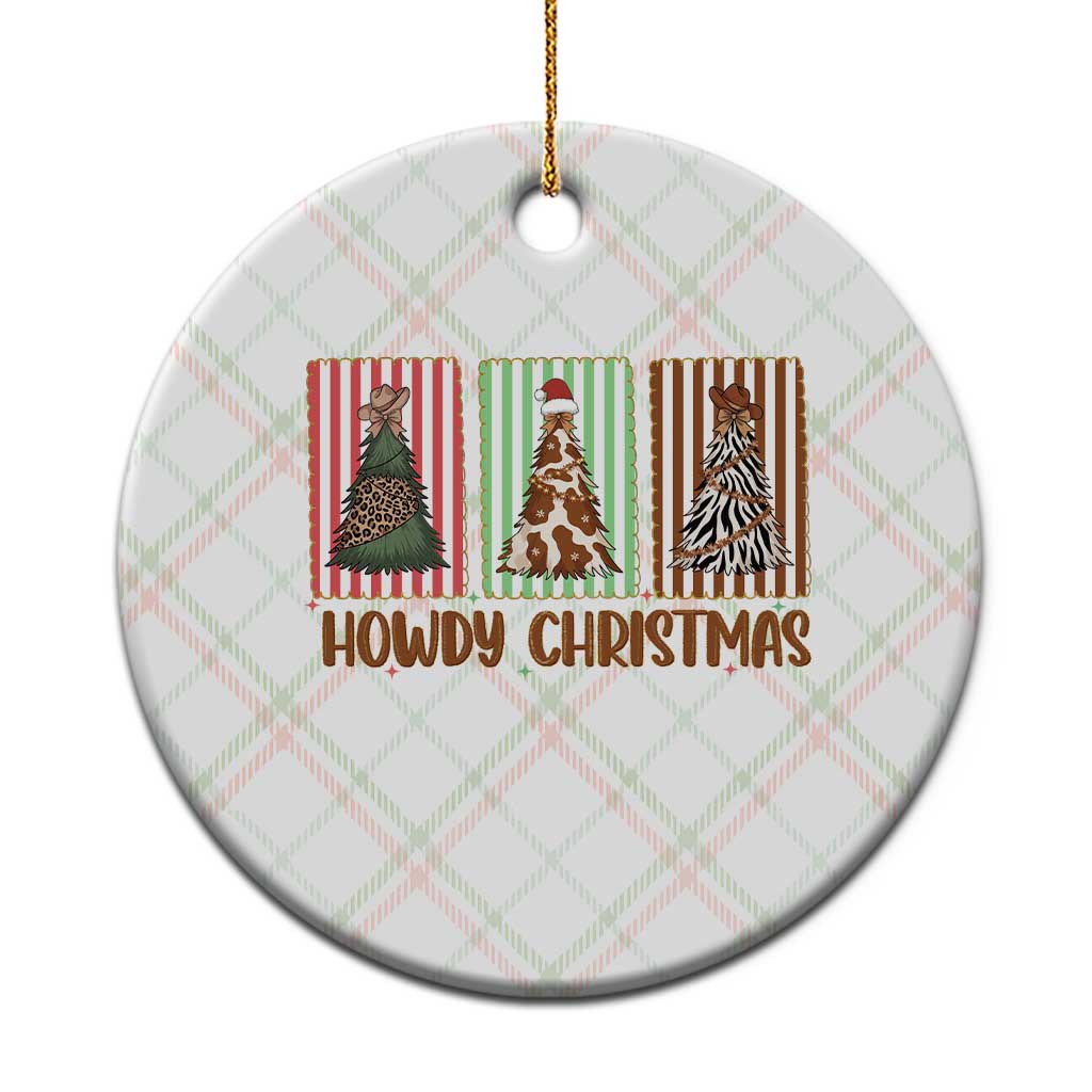 Howdy Christmas Ceramic Ornament Funny Western Xmas Tree Rodeo Fan Gift TS12 1pc Christmas Plaid Print Your Wear