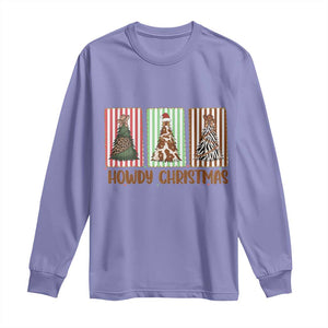 Howdy Christmas Long Sleeve Shirt Funny Western Xmas Tree Rodeo Fan Gift TS12 Violet Print Your Wear