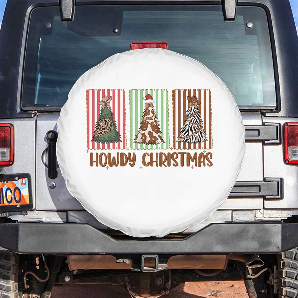 Howdy Christmas Spare Tire Cover Funny Western Xmas Tree Rodeo Fan Gift TS12 No hole White Print Your Wear