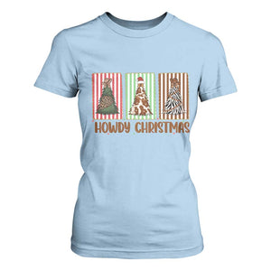 Howdy Christmas T Shirt For Women Funny Western Xmas Tree Rodeo Fan Gift TS12 Light Blue Print Your Wear