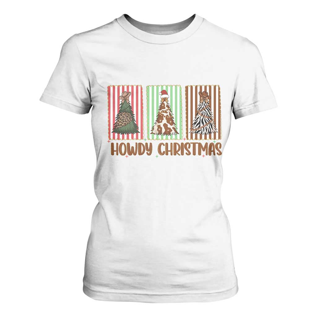 Howdy Christmas T Shirt For Women Funny Western Xmas Tree Rodeo Fan Gift TS12 White Print Your Wear