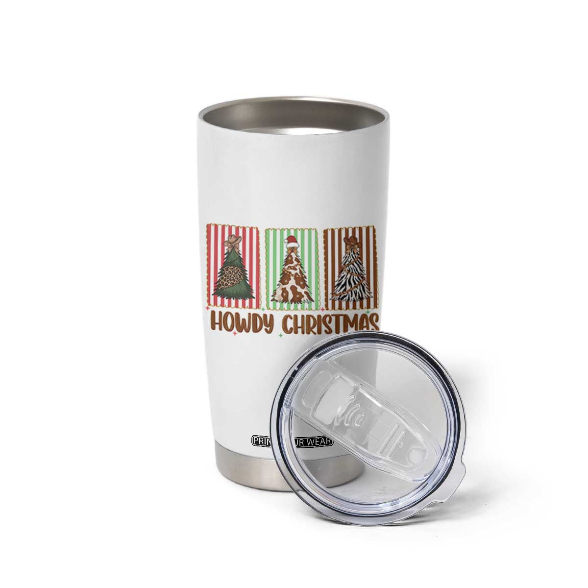 Howdy Christmas Tumbler Cup Funny Western Xmas Tree Rodeo Fan Gift TS12 Print Your Wear