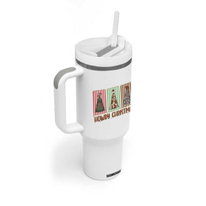Howdy Christmas Tumbler With Handle Funny Western Xmas Tree Rodeo Fan Gift TS12 Print Your Wear