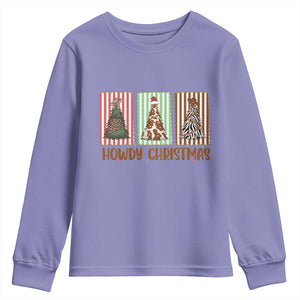 Howdy Christmas Youth Sweatshirt Funny Western Xmas Tree Rodeo Fan Gift TS12 Violet Print Your Wear