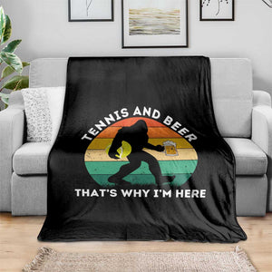 Funny Bigfoot Tennis Player Beer Lover Throw Blanket That Is Why I Am Here TS12 Print Your Wear