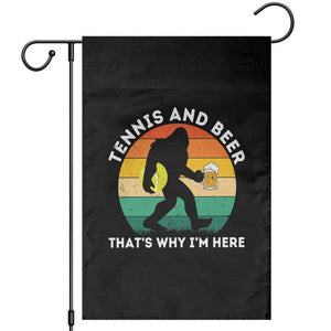 Funny Bigfoot Tennis Player Beer Lover Garden Flag That Is Why I Am Here TS12 Black Print Your Wear