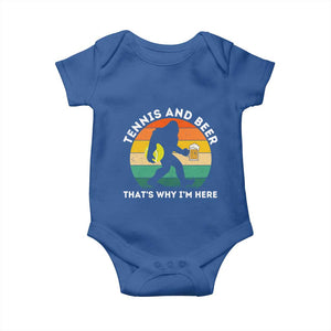 Funny Bigfoot Tennis Player Beer Lover Baby Onesie That Is Why I Am Here TS12 Royal Blue Print Your Wear