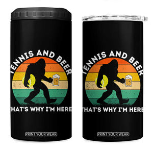 Funny Bigfoot Tennis Player Beer Lover 4 in 1 Can Cooler Tumbler That Is Why I Am Here TS12 One Size: 16 oz Black Print Your Wear