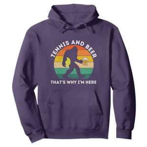 Funny Bigfoot Tennis Player Beer Lover Hoodie That Is Why I Am Here TS12 Purple Print Your Wear