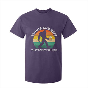 Funny Bigfoot Tennis Player Beer Lover T Shirt For Kid That Is Why I Am Here TS12 Purple Print Your Wear