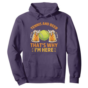 Tennis And Beer That Is Why I Am Here Hoodie Funny Tennis Player Gift TS12 Purple Print Your Wear