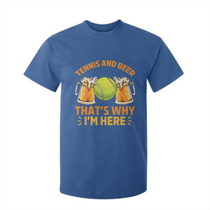 Tennis And Beer That Is Why I Am Here T Shirt For Kid Funny Tennis Player Gift TS12 Royal Blue Print Your Wear