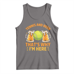 Tennis And Beer That Is Why I Am Here Tank Top Funny Tennis Player Gift TS12 Deep Heather Print Your Wear