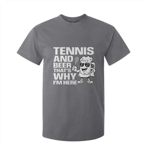 Funny Tennis And Beer That Is Why I Am Here T Shirt For Kid TS12 Charcoal Print Your Wear