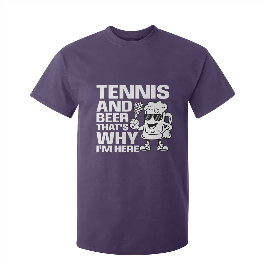 Funny Tennis And Beer That Is Why I Am Here T Shirt For Kid TS12 Purple Print Your Wear