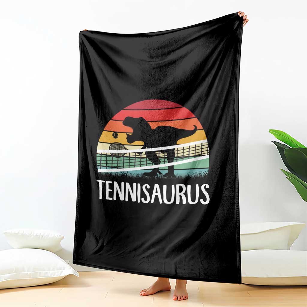 Funny Dinosaur Tennis Player Gift Throw Blanket Tennisaurus TS12 Print Your Wear