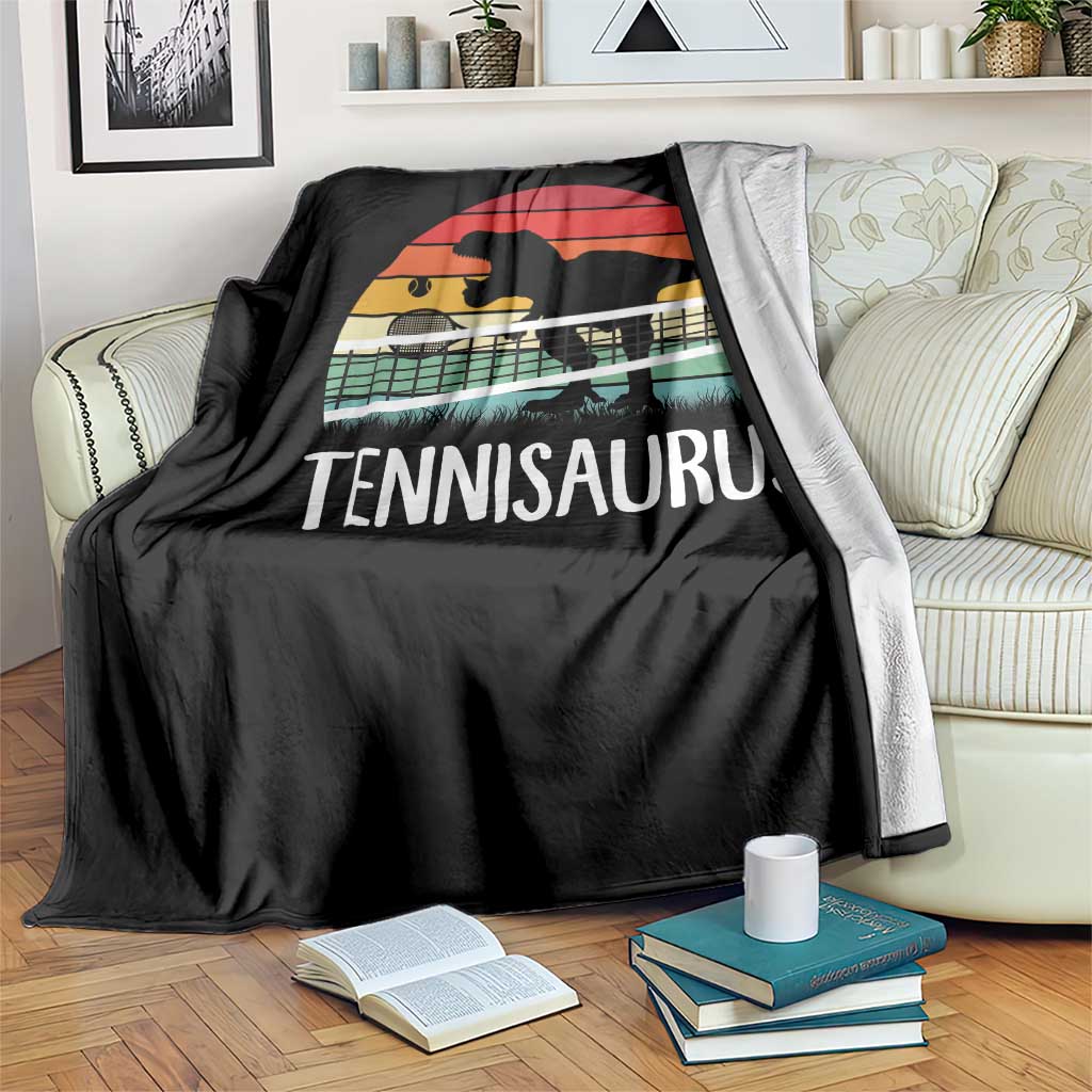 Funny Dinosaur Tennis Player Gift Throw Blanket Tennisaurus TS12 Print Your Wear