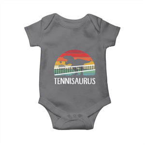 Funny Dinosaur Tennis Player Gift Baby Onesie Tennisaurus TS12 Charcoal Print Your Wear