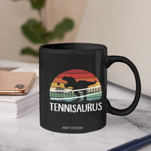 Funny Dinosaur Tennis Player Gift Coffee Mug Tennisaurus TS12 Print Your Wear
