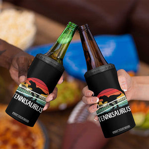 Funny Dinosaur Tennis Player Gift 4 in 1 Can Cooler Tumbler Tennisaurus TS12 Print Your Wear