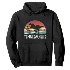 Funny Dinosaur Tennis Player Gift Hoodie Tennisaurus TS12 Black Print Your Wear