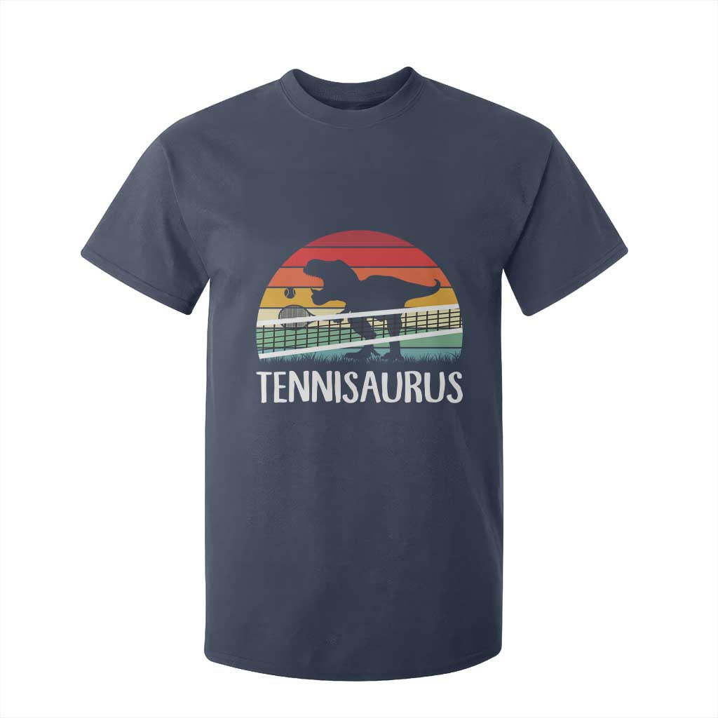 Funny Dinosaur Tennis Player Gift T Shirt For Kid Tennisaurus TS12 Navy Print Your Wear