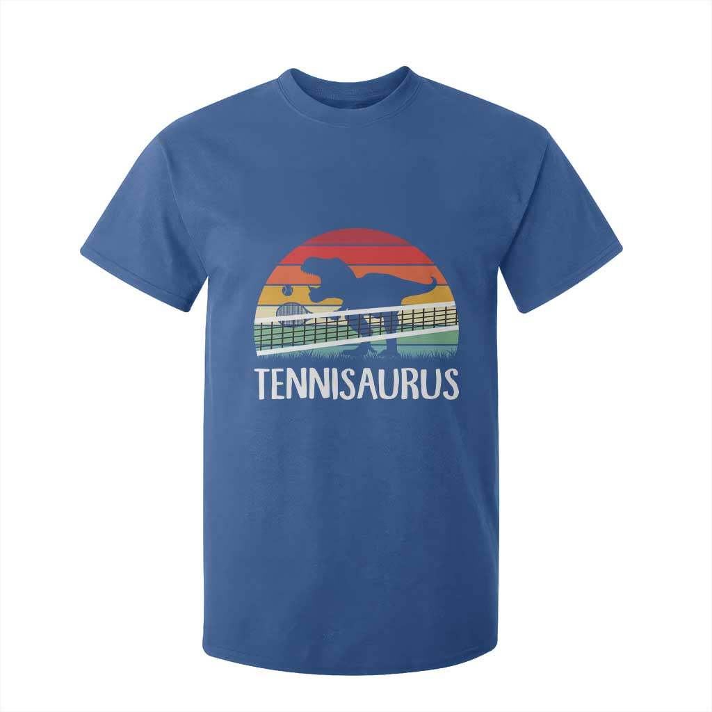 Funny Dinosaur Tennis Player Gift T Shirt For Kid Tennisaurus TS12 Royal Blue Print Your Wear