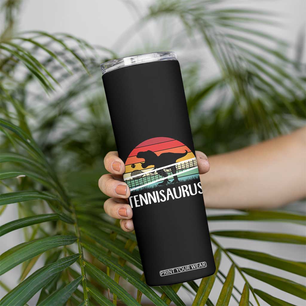 Funny Dinosaur Tennis Player Gift Skinny Tumbler Tennisaurus TS12 Print Your Wear