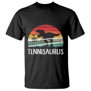 Funny Dinosaur Tennis Player Gift T Shirt Tennisaurus TS12 Black Print Your Wear