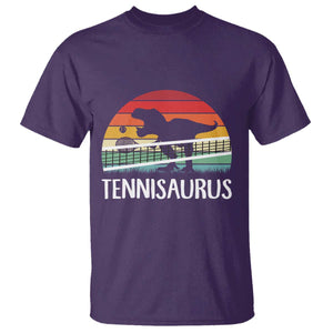 Funny Dinosaur Tennis Player Gift T Shirt Tennisaurus TS12 Purple Print Your Wear